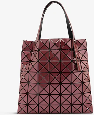 Womens Garnet X Dark Beige Prism Geometric-panel Pvc Tote bag
