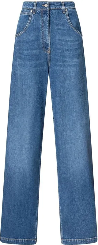 Logo-Appliqué Wide-Leg Jeans
