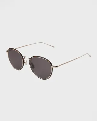 Jefferson Ace Round Metal & Acetate Sunglasses