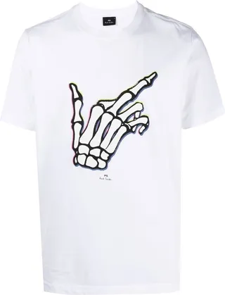 skeleton-hand print T-shirt