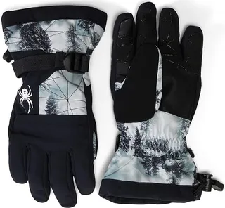 Spyder Kids Overweb Ski Gloves (Toddler) (Tree Line) Extreme Cold Weather Gloves