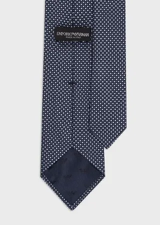 Pure silk tie with jacquard micro-pattern