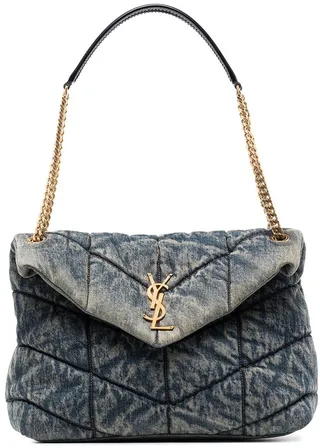Loulou Puffer denim shoulder bag