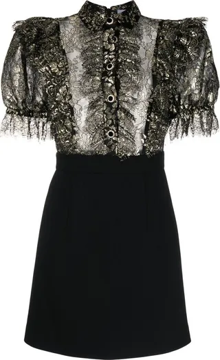Clementine floral-jacquard mini shirtdress