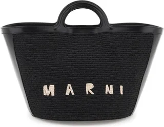 Tropicalia Leather And Raffia Tote Bag
