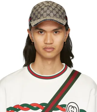Gucci Beige & Navy New GG Baseball Cap