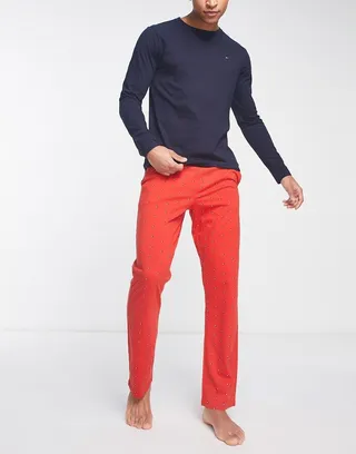 Tommy Hilfiger printed pajama set in red