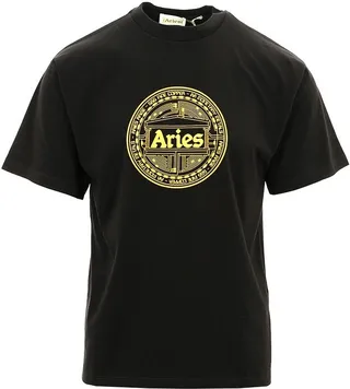 Aries Logo Printed Crewneck T-Shirt