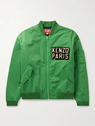 Logo-Appliquéd Shell Bomber Jacket