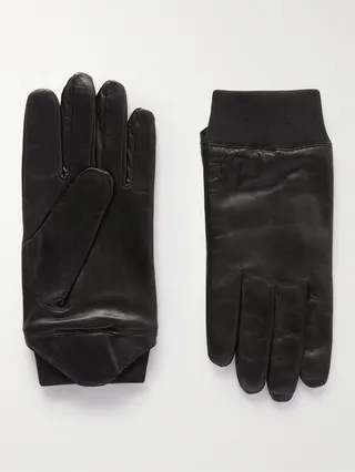 Adrian Leather and Wool-Blend Gloves
