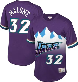 Men's Karl Malone Purple Utah Jazz Mesh T-shirt