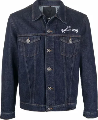 Playboy-print denim jacket