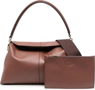 Logo-Plaque Leather Shoulder Bag