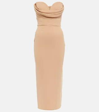 Darcy strapless crepe midi dress