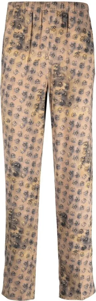 Floral-Print Straight-Leg Trousers