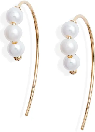 Genuine Pearl Hook Earrings