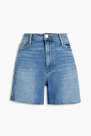 Le Tour faded denim shorts