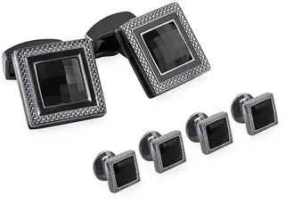 Six-Piece SW Quadrato Nero Cufflinks