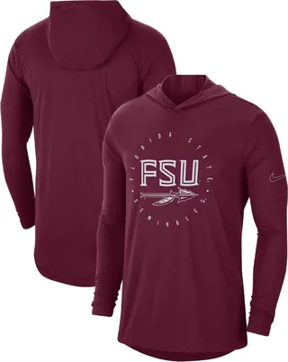 Men's Nike Garnet Florida State Seminoles Campus Tri-Blend Performance Long Sleeve Hooded T-shirt