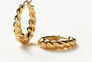 Twisted Tidal Medium Hoop Earrings | 18ct Gold Plated