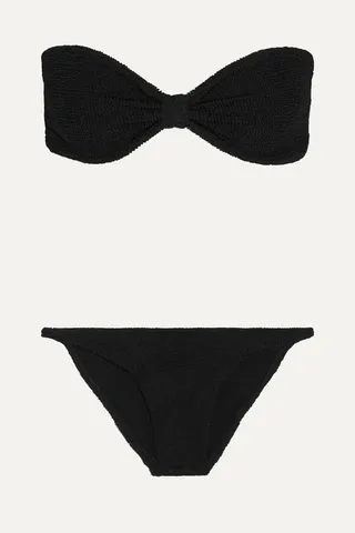 Hunza G - + Net Sustain Jean Seersucker Bandeau Bikini - Black