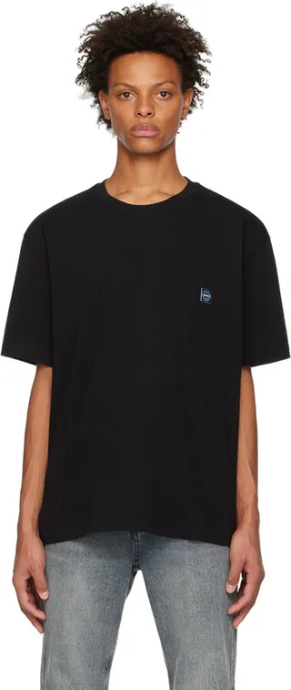 Solid Homme Black Embroidered T-Shirt
