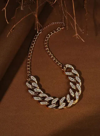 Gold Plated Designer Stone Necklace