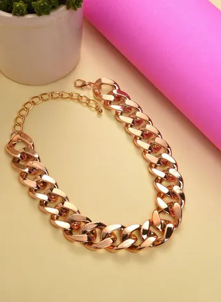 Gold Plated Necklace with Chain Detail