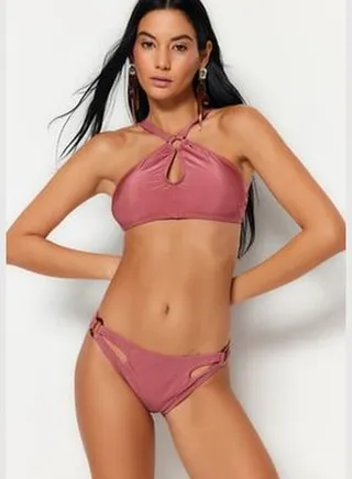 Dried Rose Bikini Bottoms With Accessory Detail TBESS22BA0320