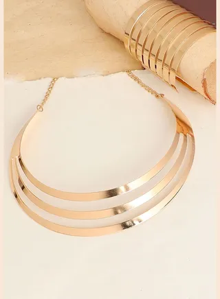 Gold Plated Designer Necklace and Bracelt Set