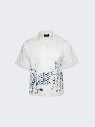 Rollerderby Chemise Shirt White and Blue