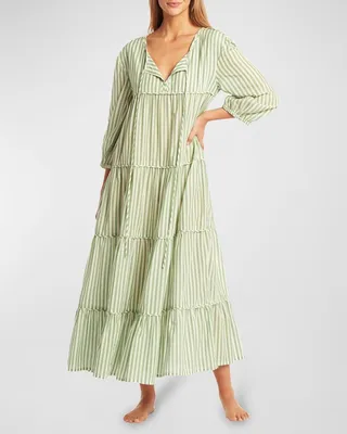 Striped Sails Boho Maxi Dress