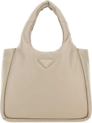 Prada Logo Plaque Top Handle Tote Bag