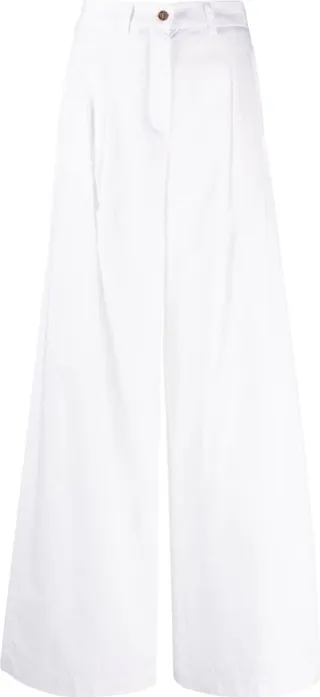 Pleat-Detail High-Waist Trousers