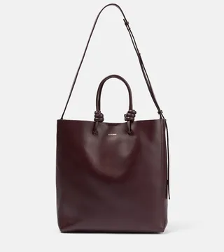 Medium leather tote bag