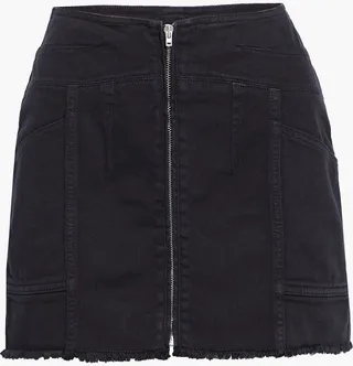 Binda frayed denim mini skirt
