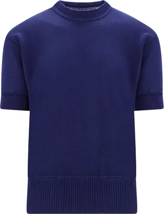 Wool blend t-shirt with iconic back stitching