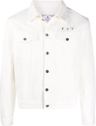 Caravaggio Arrow Slim-fit Denim Jacket White