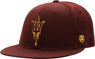 Men's Top of the World Maroon Arizona State Sun Devils Team Color Fitted Hat