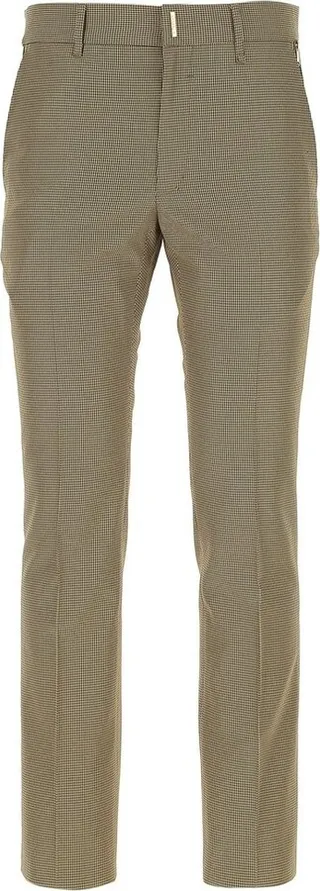 Givenchy Houndstooth Pattern Straight-Leg Pants