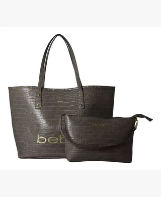 bebe Fabiola 2-Piece Croco Medium Tote
