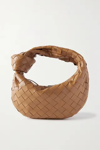Bottega Veneta - Jodie Mini Knotted Intrecciato Leather Tote - Brown