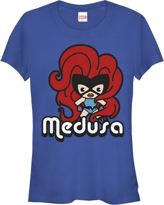 Junior's Marvel Inhumans Medusa Kawaii T-Shirt - Royal Blue - Small