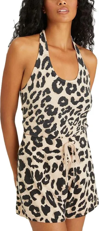Womens Animal Print Knit Halter Top