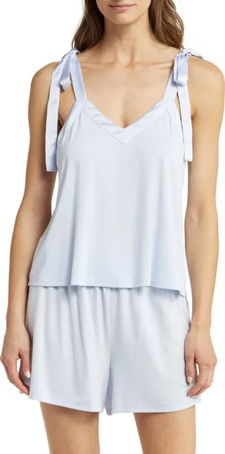 Moonlight Eco Satin Trim Shorts Pajamas