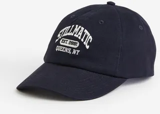 Embroidered-motif Cotton Cap