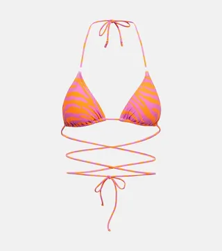 Miami animal print triangle bikini top