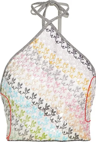 Embroidered Halterneck Top