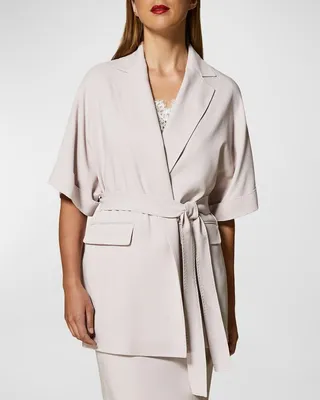 Plus Size Camilla Elbow-Sleeve Twill Jacket