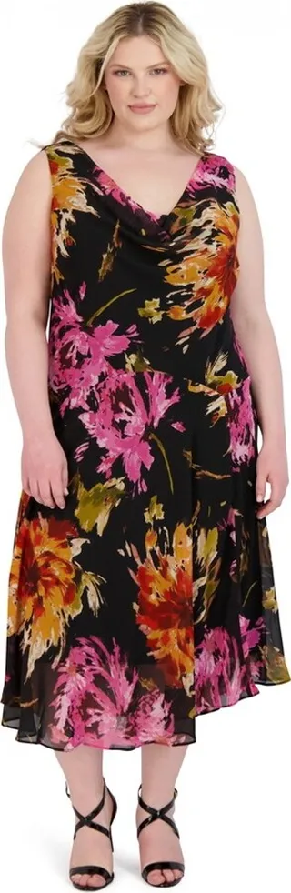 Sleeveless Cowl Neck Midi